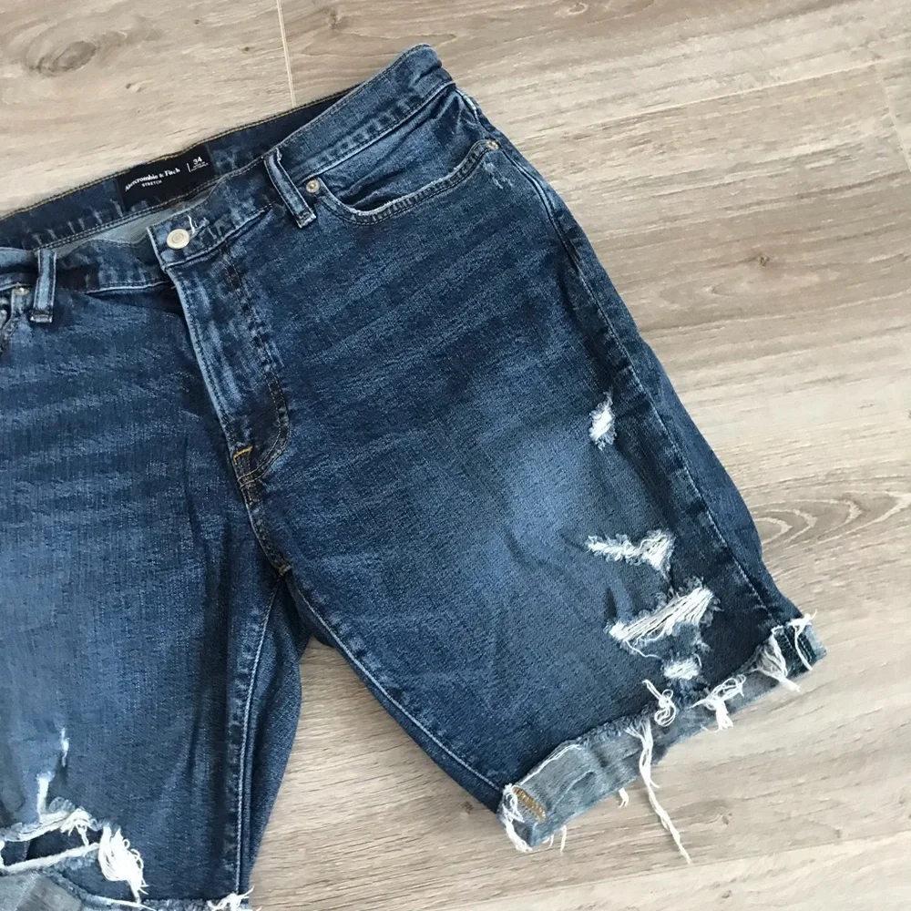 ABERCROMBIE Stretch Mens Distressed Jeans Short | 34
